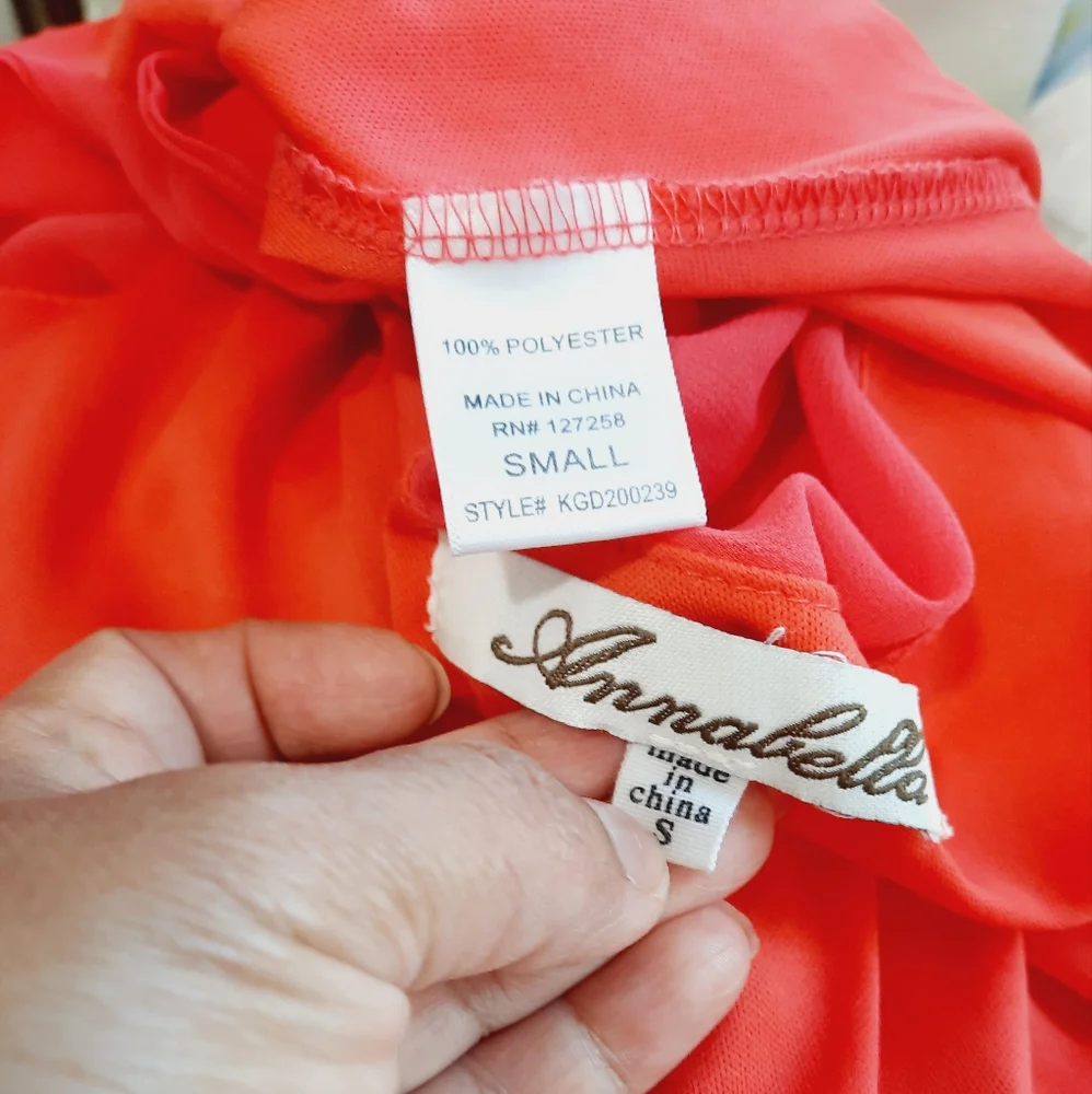 Annabella Silk Ruffles Coral Dress - Picture 4 of 13
